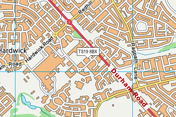 TS19 8BX map - OS VectorMap District (Ordnance Survey)