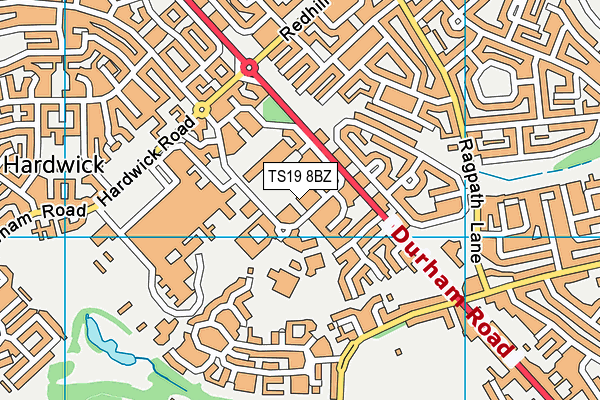 TS19 8BZ map - OS VectorMap District (Ordnance Survey)