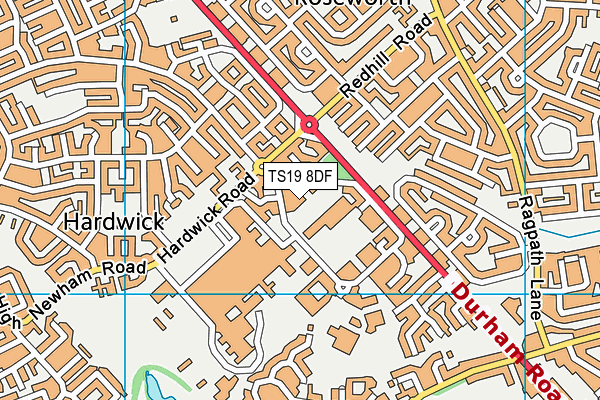 TS19 8DF map - OS VectorMap District (Ordnance Survey)