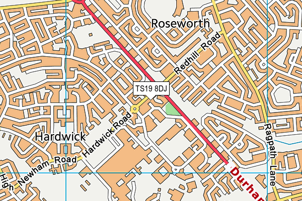 TS19 8DJ map - OS VectorMap District (Ordnance Survey)