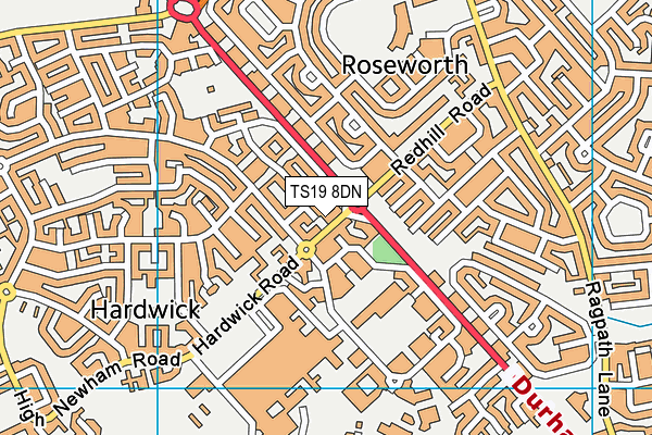 TS19 8DN map - OS VectorMap District (Ordnance Survey)