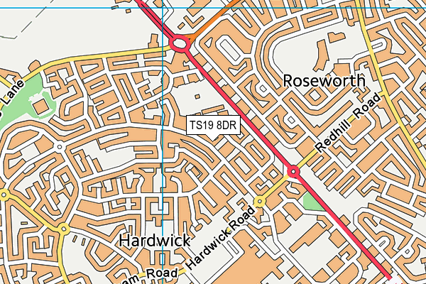 TS19 8DR map - OS VectorMap District (Ordnance Survey)