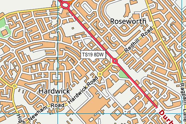 TS19 8DW map - OS VectorMap District (Ordnance Survey)