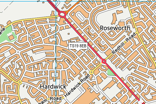 TS19 8EB map - OS VectorMap District (Ordnance Survey)