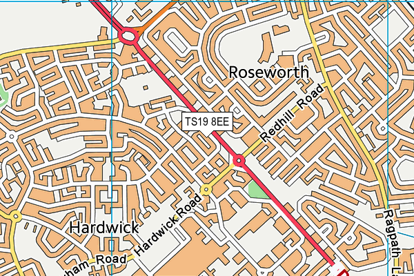 TS19 8EE map - OS VectorMap District (Ordnance Survey)