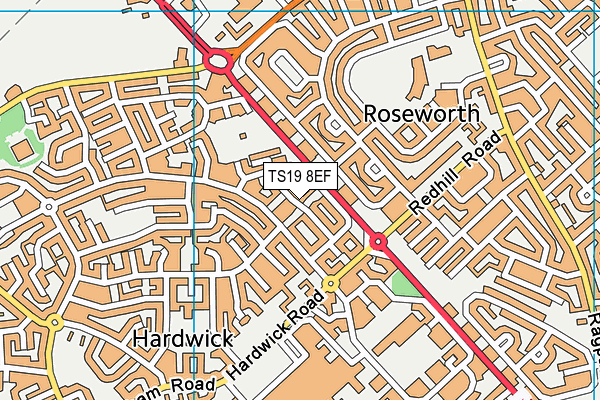 TS19 8EF map - OS VectorMap District (Ordnance Survey)