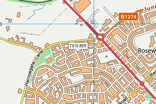 TS19 8ER map - OS VectorMap District (Ordnance Survey)