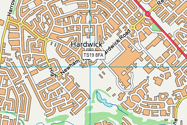 TS19 8FA map - OS VectorMap District (Ordnance Survey)