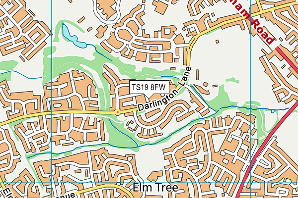 TS19 8FW map - OS VectorMap District (Ordnance Survey)