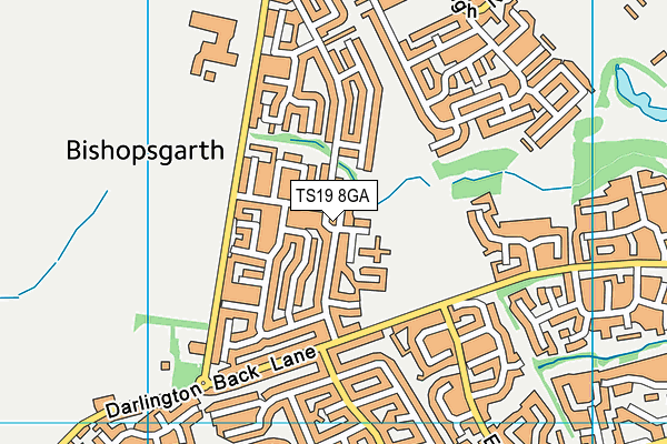 TS19 8GA map - OS VectorMap District (Ordnance Survey)