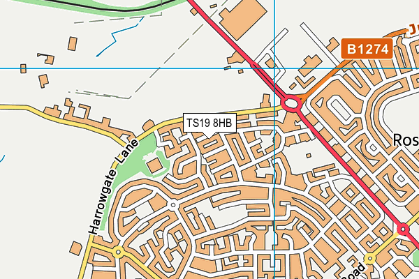 TS19 8HB map - OS VectorMap District (Ordnance Survey)