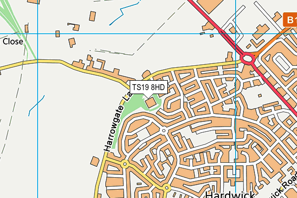 TS19 8HD map - OS VectorMap District (Ordnance Survey)