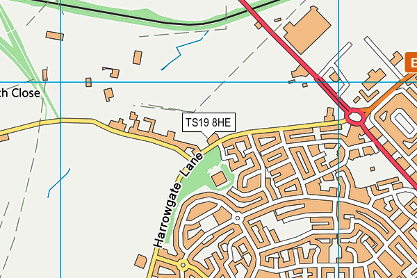 TS19 8HE map - OS VectorMap District (Ordnance Survey)