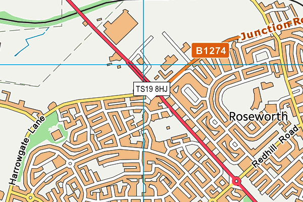 TS19 8HJ map - OS VectorMap District (Ordnance Survey)