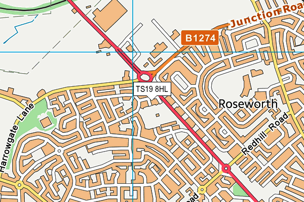 TS19 8HL map - OS VectorMap District (Ordnance Survey)