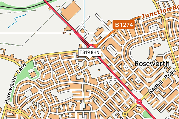 TS19 8HN map - OS VectorMap District (Ordnance Survey)