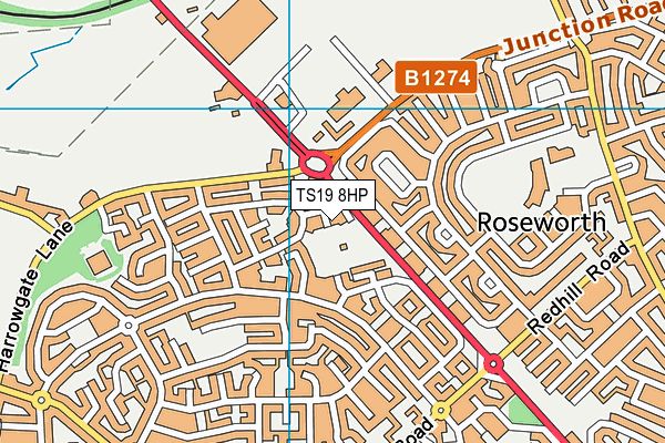 TS19 8HP map - OS VectorMap District (Ordnance Survey)