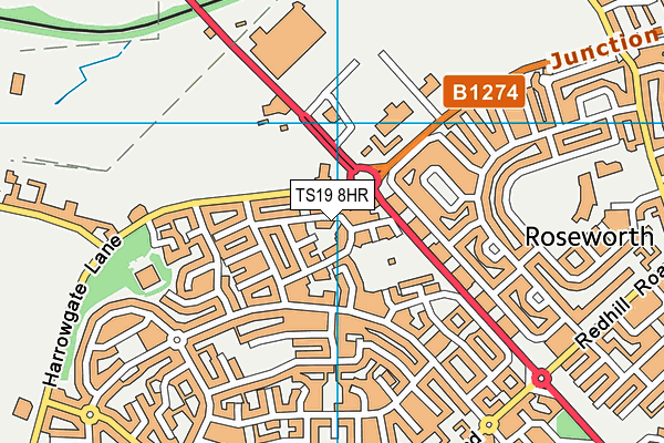 TS19 8HR map - OS VectorMap District (Ordnance Survey)