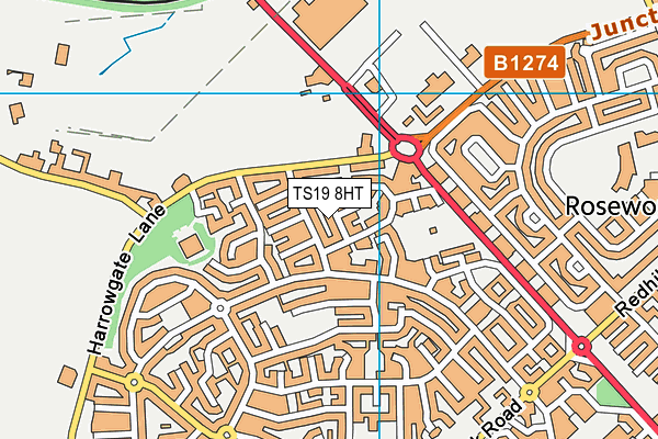 TS19 8HT map - OS VectorMap District (Ordnance Survey)