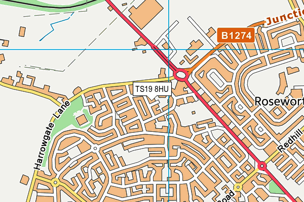 TS19 8HU map - OS VectorMap District (Ordnance Survey)