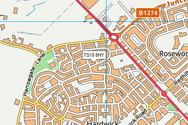 TS19 8HY map - OS VectorMap District (Ordnance Survey)