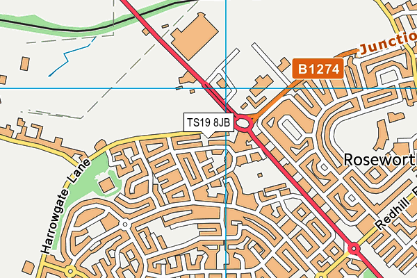 TS19 8JB map - OS VectorMap District (Ordnance Survey)