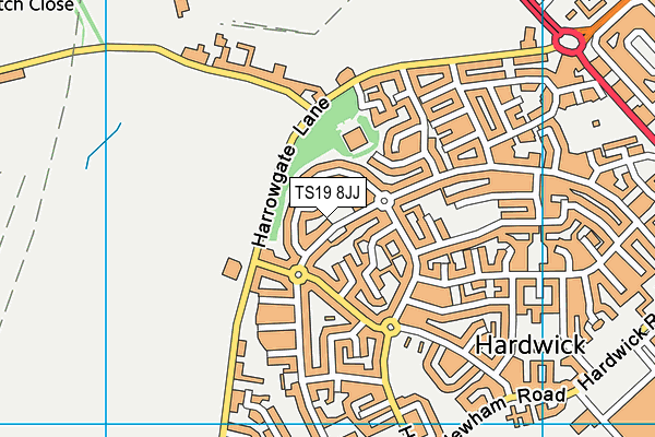 TS19 8JJ map - OS VectorMap District (Ordnance Survey)