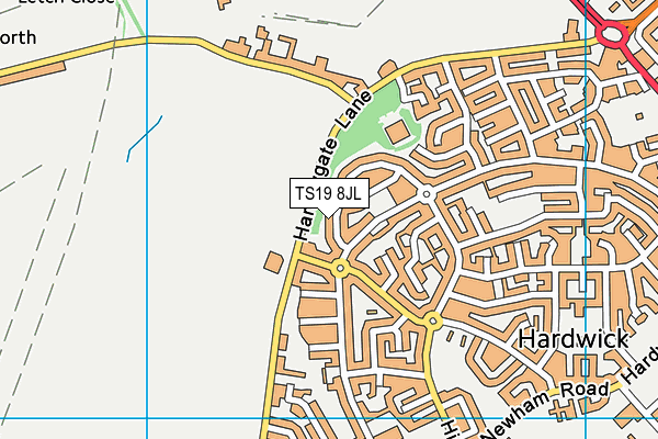 TS19 8JL map - OS VectorMap District (Ordnance Survey)