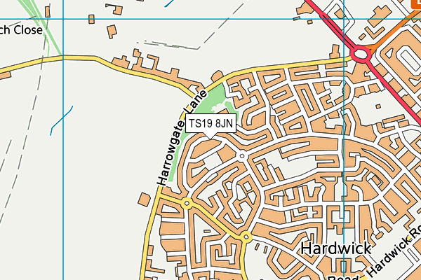 TS19 8JN map - OS VectorMap District (Ordnance Survey)