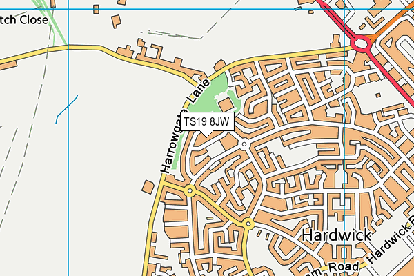 TS19 8JW map - OS VectorMap District (Ordnance Survey)