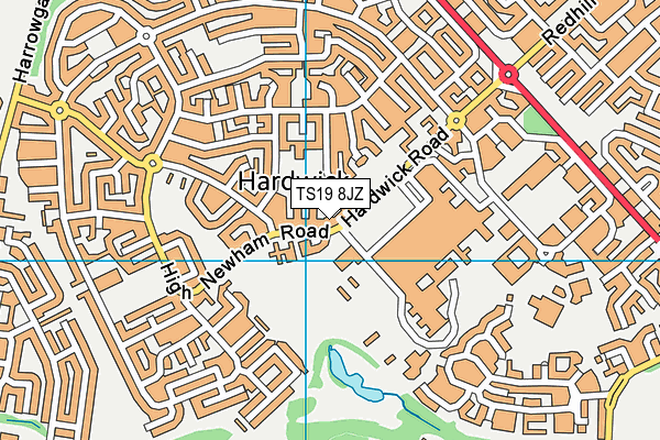 TS19 8JZ map - OS VectorMap District (Ordnance Survey)