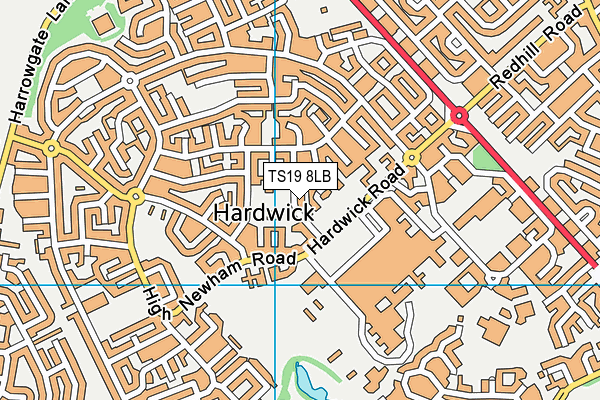 TS19 8LB map - OS VectorMap District (Ordnance Survey)