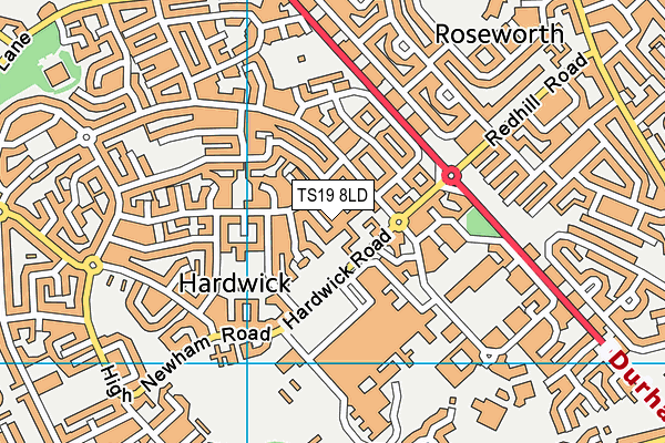 TS19 8LD map - OS VectorMap District (Ordnance Survey)