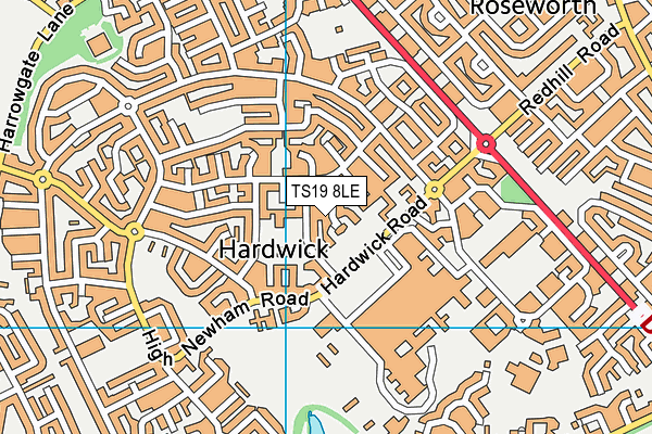 TS19 8LE map - OS VectorMap District (Ordnance Survey)