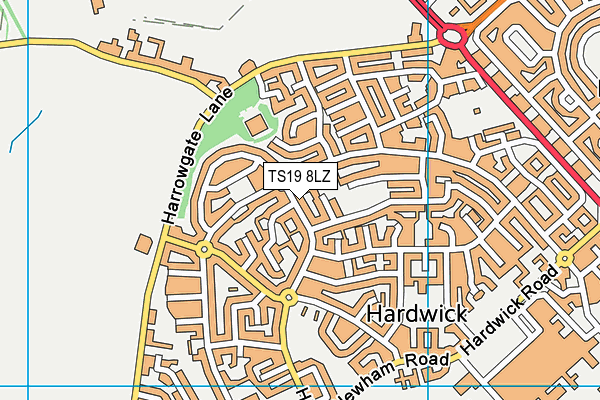 TS19 8LZ map - OS VectorMap District (Ordnance Survey)