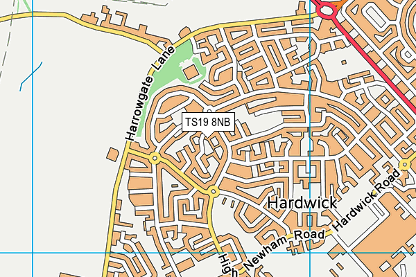 TS19 8NB map - OS VectorMap District (Ordnance Survey)