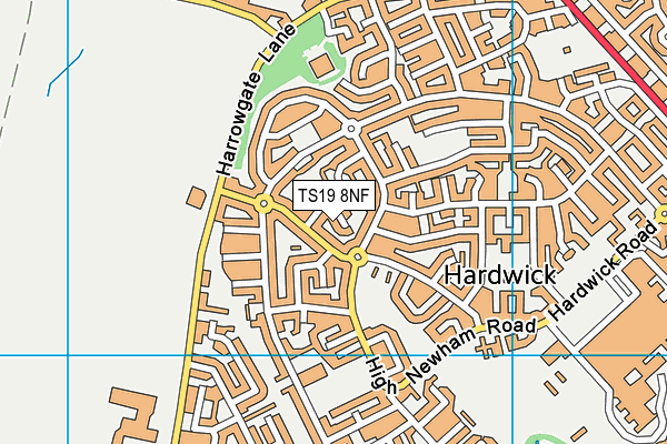 TS19 8NF map - OS VectorMap District (Ordnance Survey)