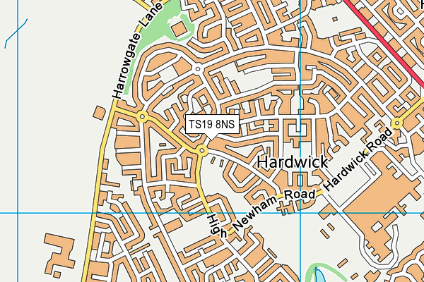 TS19 8NS map - OS VectorMap District (Ordnance Survey)