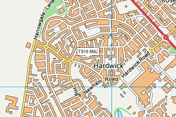 TS19 8NU map - OS VectorMap District (Ordnance Survey)