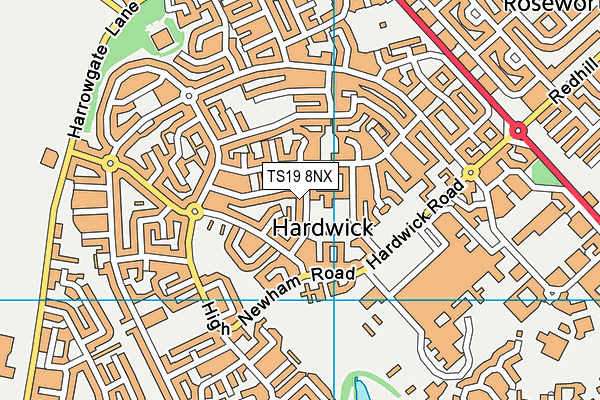 TS19 8NX map - OS VectorMap District (Ordnance Survey)