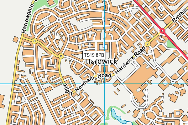 TS19 8PB map - OS VectorMap District (Ordnance Survey)