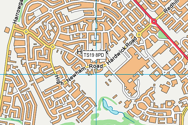 TS19 8PD map - OS VectorMap District (Ordnance Survey)