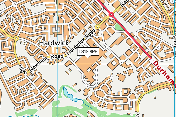 TS19 8PE map - OS VectorMap District (Ordnance Survey)