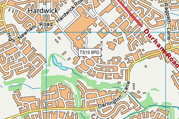 TS19 8PG map - OS VectorMap District (Ordnance Survey)