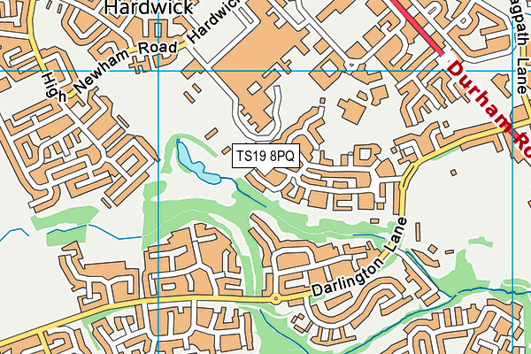 TS19 8PQ map - OS VectorMap District (Ordnance Survey)