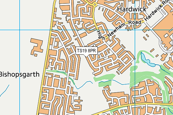 TS19 8PR map - OS VectorMap District (Ordnance Survey)