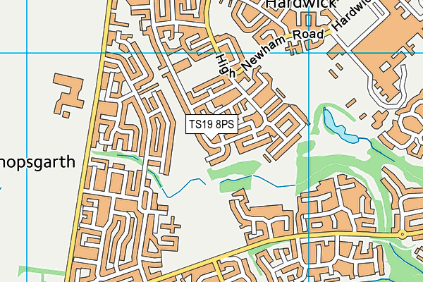 TS19 8PS map - OS VectorMap District (Ordnance Survey)