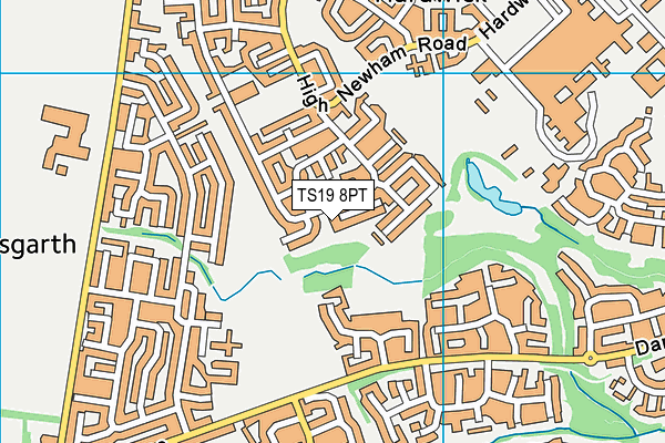 TS19 8PT map - OS VectorMap District (Ordnance Survey)