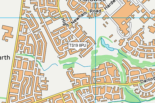 TS19 8PU map - OS VectorMap District (Ordnance Survey)