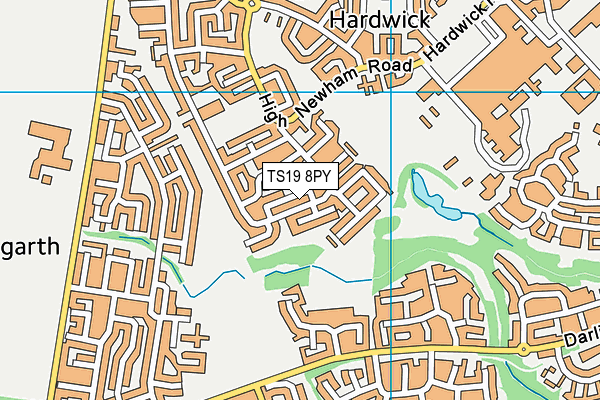 TS19 8PY map - OS VectorMap District (Ordnance Survey)